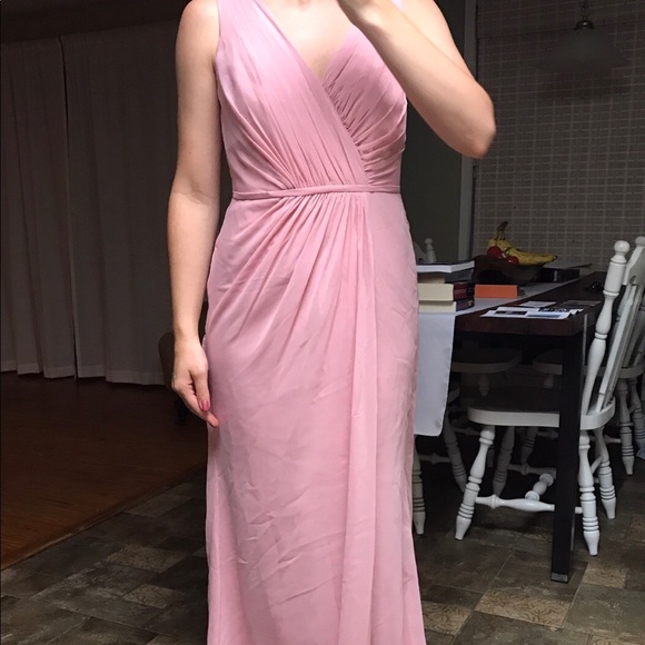 Faux-Wrap Pleated Chiffon Bridesmaid Dress - Picture 3 of 7